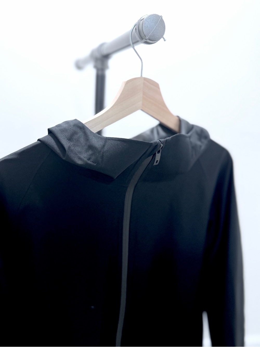 Black Hooded Zip Jacket